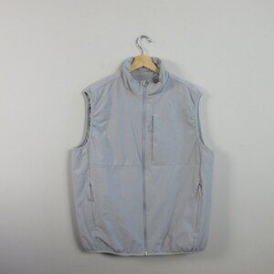 J.Crew Performance Vest Men's L Gray Full Zip Pocket Lightweight Sleeveless 344